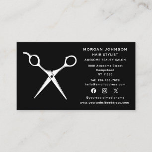Social Media Hairstylist Hairdresser Beautician Visitkort