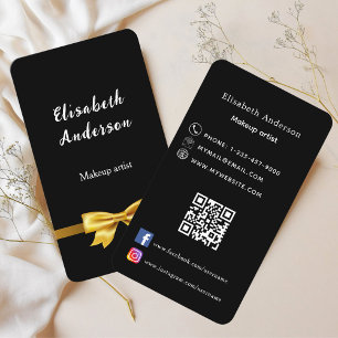 Social-media i Black guld-båge Qr-kod Visitkort