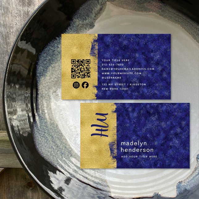 Social-media i Luxury Sapphire Guld- Visitkort (Skapare uppladdad)