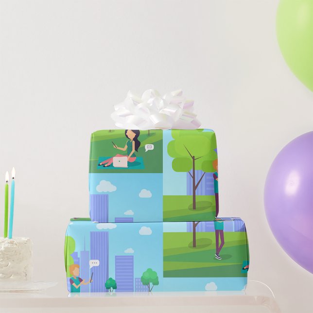 Social Media i parken Presentpapper (Skapare uppladdad)