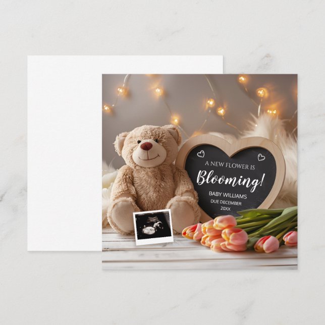 Social Media i Tulips Baby Inbjudningar (Fram/baksida)