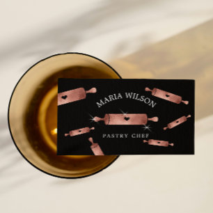 Social Media Icons Pastry Chef bakery Rolling Pin Visitkort