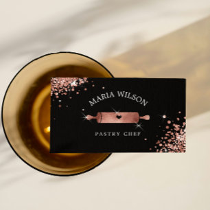 Social Media Icons Pastry Chef bakery Rolling Pin Visitkort
