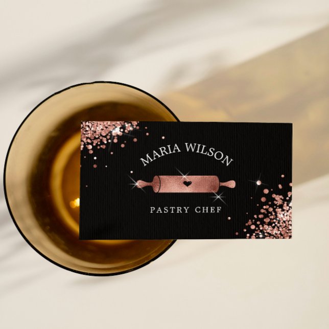 Social Media Icons Pastry Chef bakery Rolling Pin Visitkort (Skapare uppladdad)