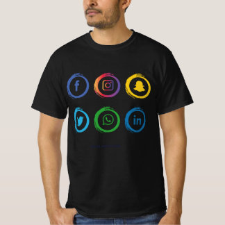 Social media icons t shirt