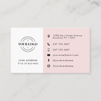 Social Media Ikoner för  Rosa i modern Anpassnings Visitkort