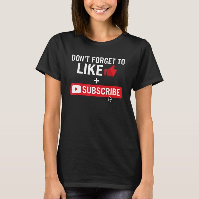 Social Media Influencer Like And Subscribe T Shirt (Framsida)