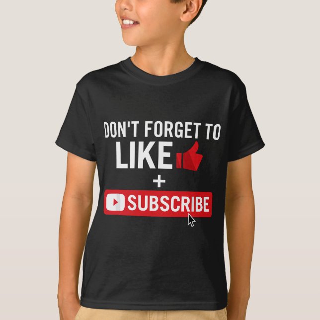Social Media Influencer like och Subscription T Shirt (Framsida)