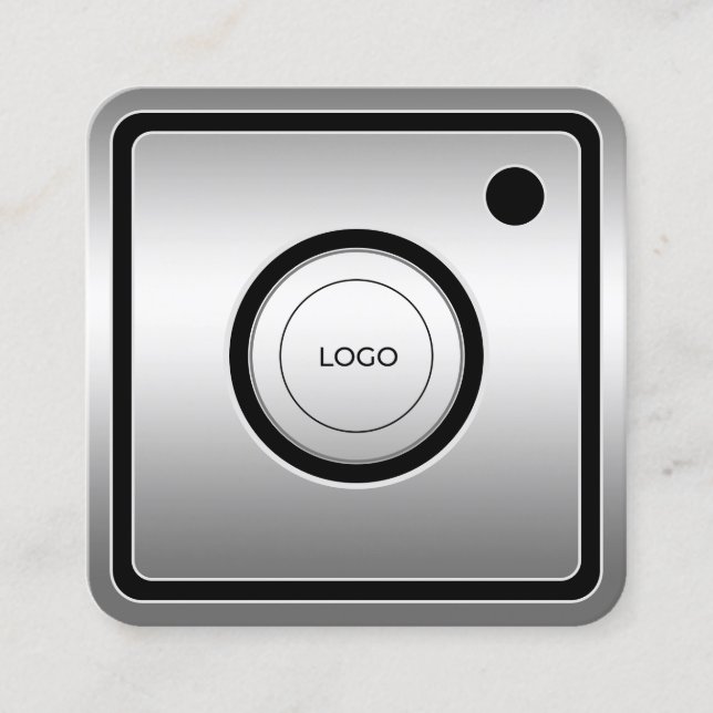 Social media inspirerade faux metallic fyrkantigt visitkort (Framsida)