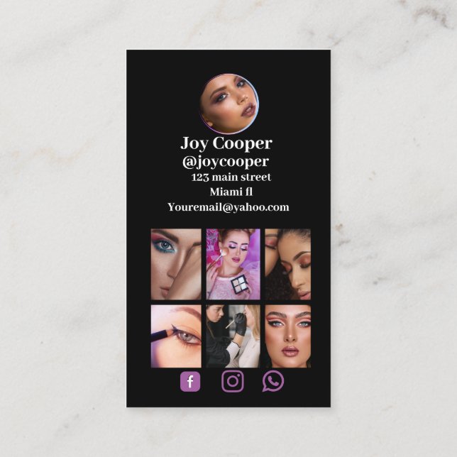 Social Media,Instagram Photo Collage QRcode Visitkort (Baksida)