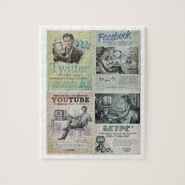 Social Media Jigszle Puzzle Pussel (Vertikal)
