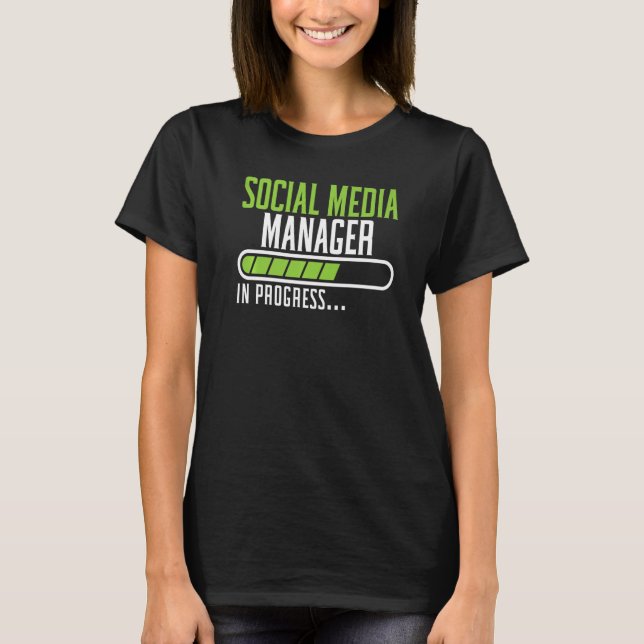 Social Media-jobbyrket Social Media Manager T Shirt (Framsida)