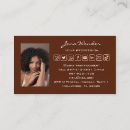 Social Media Logotyp Anpassningsbar Foto QR-Blogga Visitkort