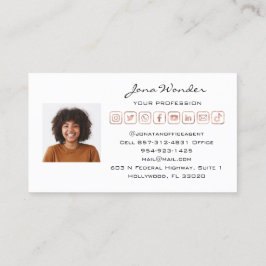 Social Media Logotyp Anpassningsbar Photo QRCode T Visitkort