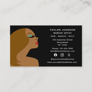 Social Media Makeup Artist Hairstylist Beautician Visitkort