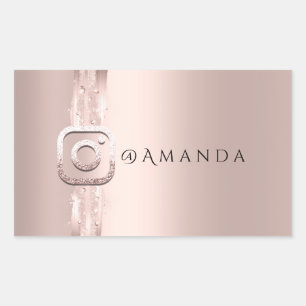 Social Media Makeup Glam Event Instagra Logotyp Rektangulärt Klistermärke