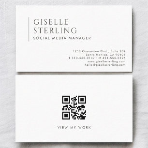 Social Media Manager Modern Professional QR-kod Visitkort