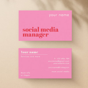 Social media manager modernt visitkort