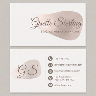 Social Media Manager Ro Gold Foil Beauty Visitkort