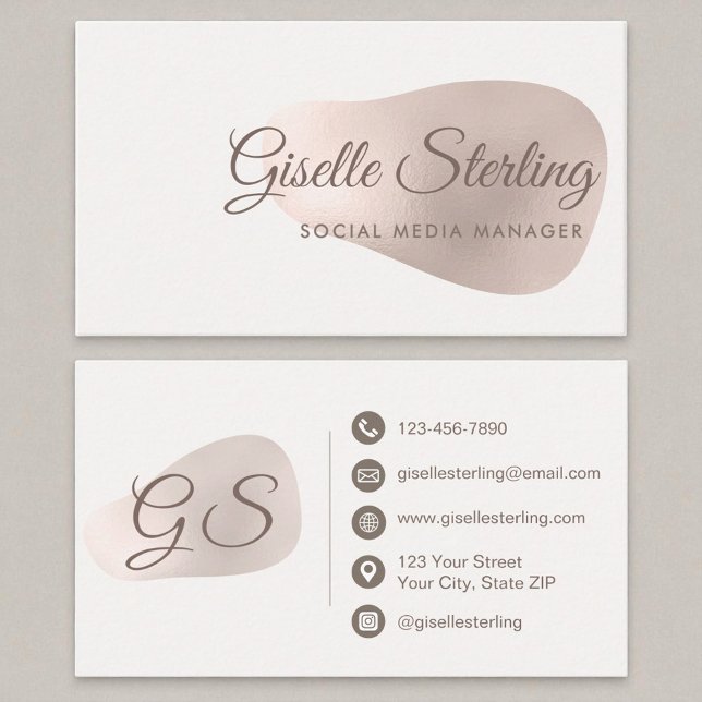 Social Media Manager Ro Gold Foil  Beauty Visitkort (Skapare uppladdad)