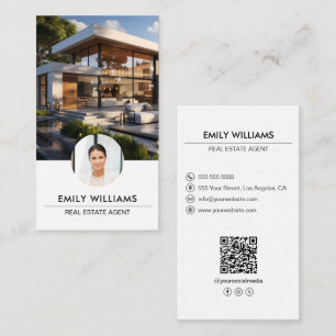Social-media med äkta Gods White Photo QR-kod Visitkort