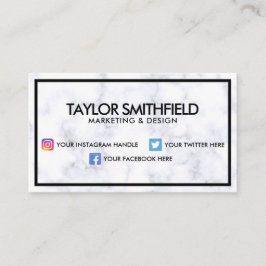 Social Media Modern Professionell Marble Business Visitkort