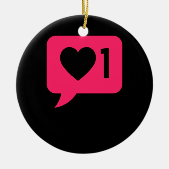 Social Media Notification Valentines day Julgransprydnad Keramik (Framsidan)