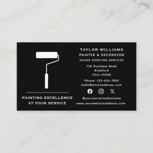 Social Media Paint Roller House Painting Services Visitkort