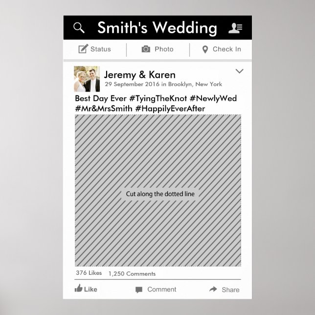 Social Media Party Frame Photo Booth Prop Poster (Framsidan)