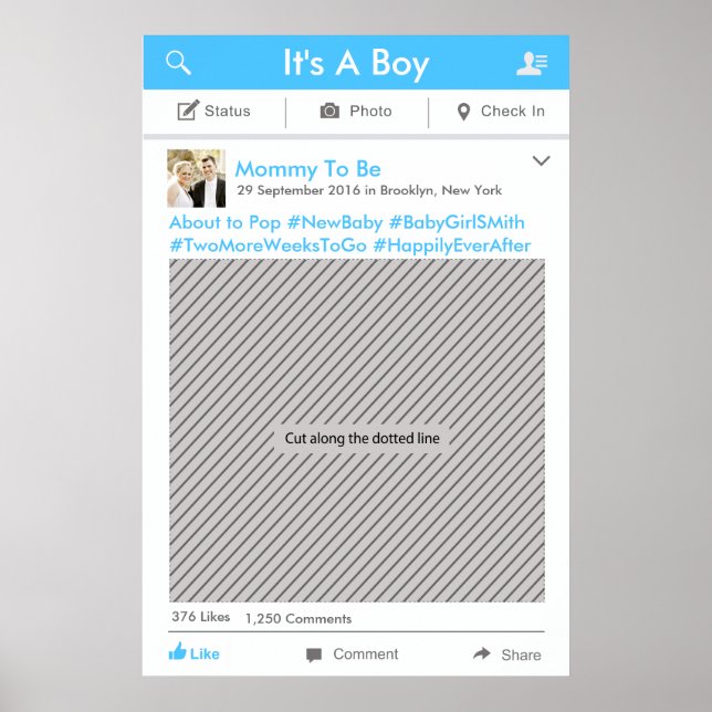 Social Media Party Frame Photo Booth Prop Poster (Framsidan)