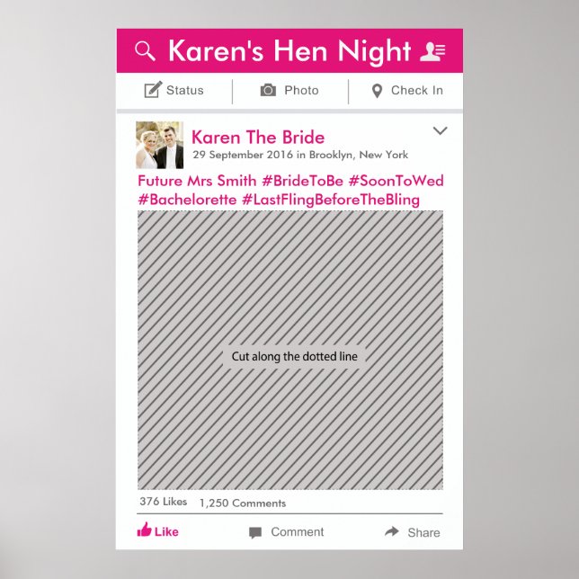 Social Media Party Frame Photo Booth Prop Poster (Framsidan)