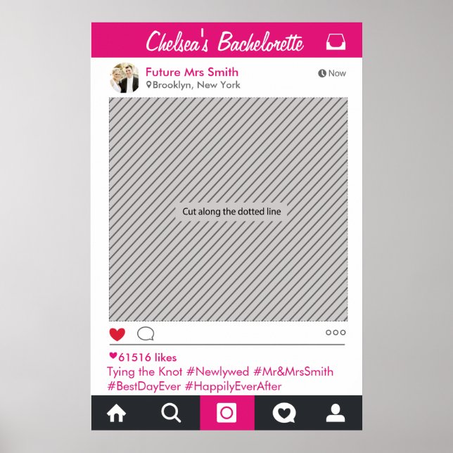 Social Media Party Ram Photo Booth Prop Poster fot (Framsidan)