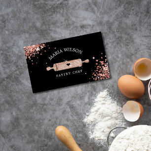 Social Media Pastry Chef bakery Rolling Pin Visitkort
