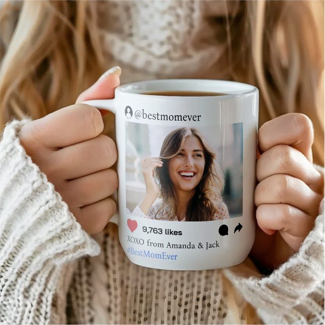 Social Media Post Best Mamma någonsin Photo Kaffemugg (Retro Film Strip Best Mom Ever Photo Collage Coffee Mug
)