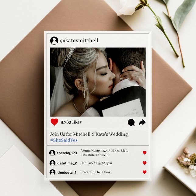 Social Media Post Photo Bröllop Inbjudningar (Social Media Post Photo Wedding Invitation
)