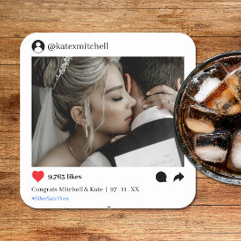 Social Media Post Photo Bröllop Underlägg Papper Kvadrat