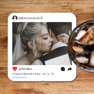 Social Media Post Photo Bröllop Underlägg Papper Kvadrat