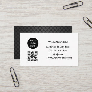 Social media QR Code Scannable Black Luxury Visitkort