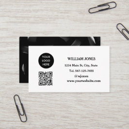 Social media QR Code Scannable Black Luxury Visitkort