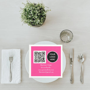Social media QR Code Shock rosa Modern Business Lo Pappersservett