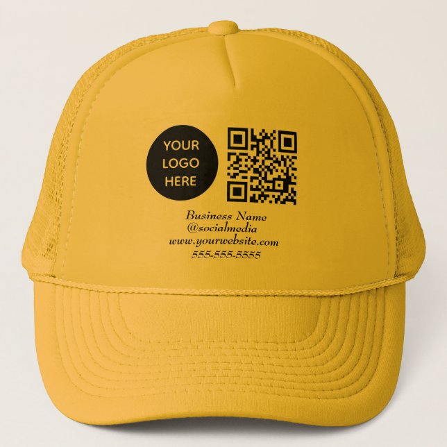 Social media QR Gult Code Modern Business Logotyp Keps (Framsida)