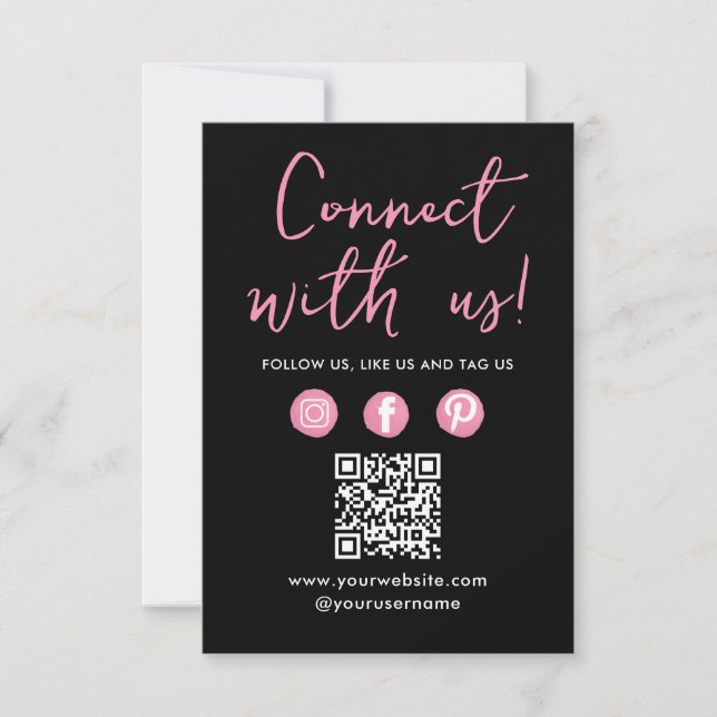 Social Media QR-kod Anslut med USA-Affärskortet Inbjudningar (Framsida)