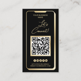 Social Media QR-kod Feminine Modern Guld Business Visitkort