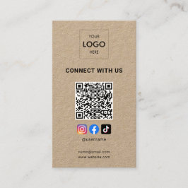 Social Media QR-kod Modern Logotyp Kraft Visitkort