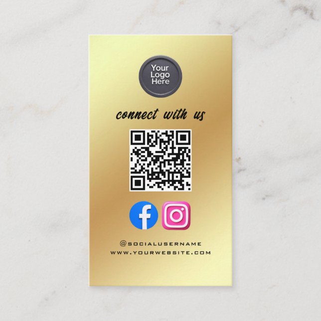 Social Media QR-kod Modern Pro Minimalistisk Slick Visitkort (Framsida)