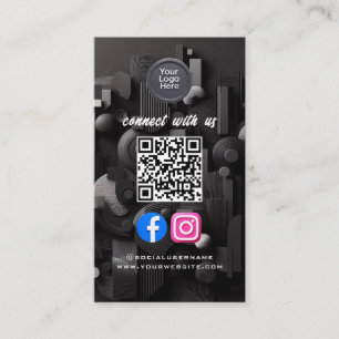 Social Media QR-kod Modern Pro Minimalistisk Slick Visitkort
