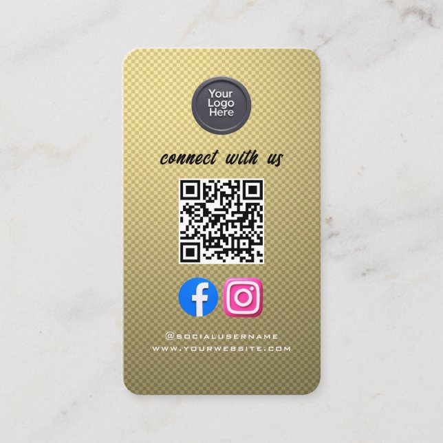Social Media QR-kod Modern Pro Minimalistisk Slick Visitkort (Framsida)