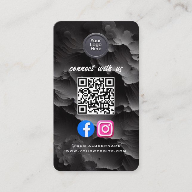 Social Media QR-kod Modern Pro Minimalistisk Slick Visitkort (Framsida)