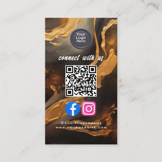Social Media QR-kod Modern Pro Minimalistisk Slick Visitkort (Framsida)