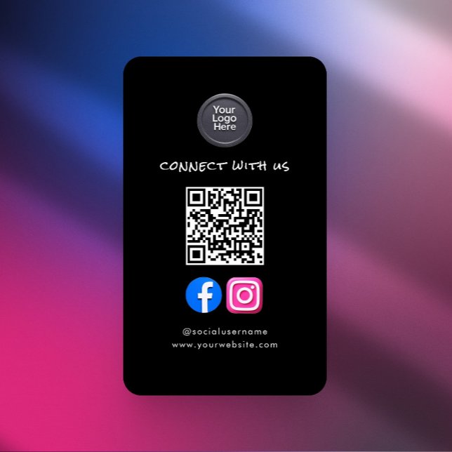 Social Media QR-kod Modern Pro Minimalistisk Slick Visitkort (Skapare uppladdad)